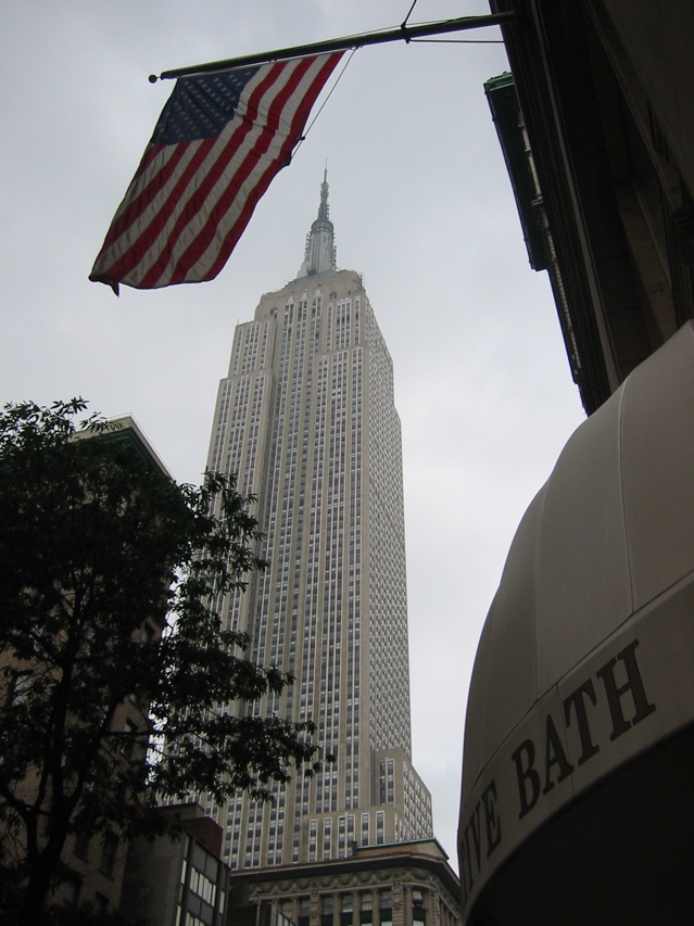 Empire State Building & Flag