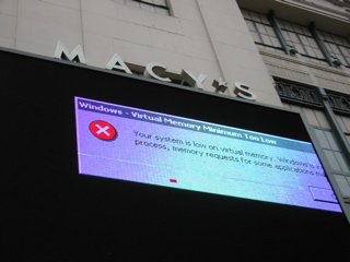 Virtual Memory Error on Macy's sign